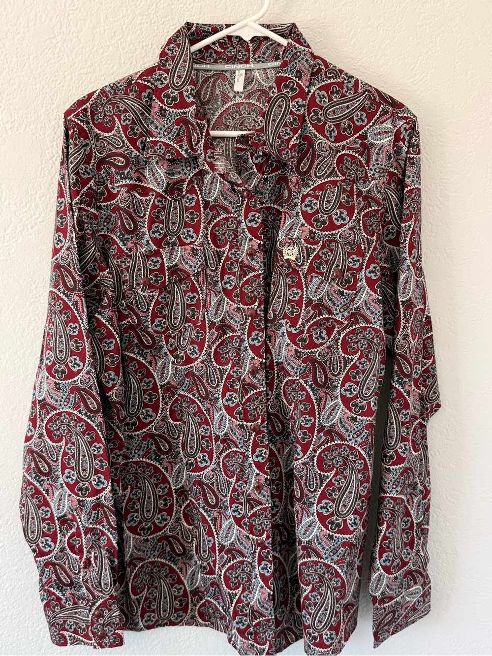 Cinch Burgundy Paisley Button-Down Shirt